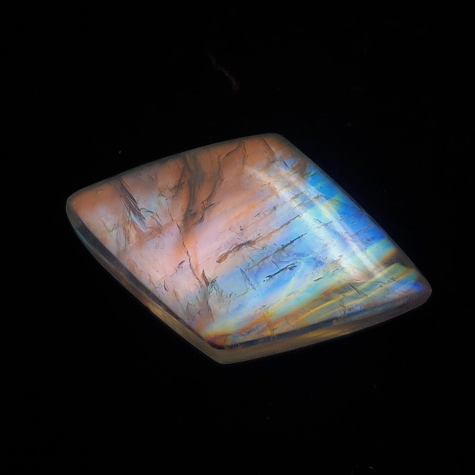 Natural Multi fire Rainbow Moonstone cabochon rare red and Etsy