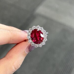 14k Gold Ruby Ring Oval Art Deco Wedding Birthstone Jewellery Statement Ring Vintage Ruby Ring