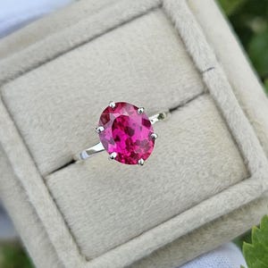 Gold Ruby Engagement Ring Statement Oval Cut Ruby July Birthstone Ring Red Ruby Ring Gift For Her Sterling Silver Red Ruby Gift For Her