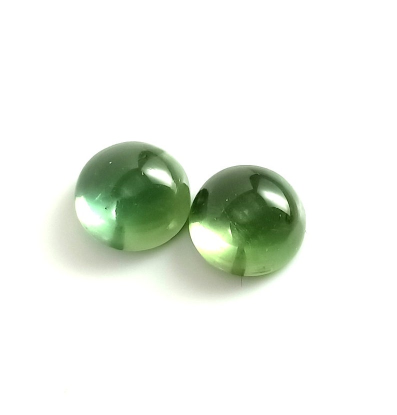 Quality 100/% Natural Pair of Green Apatite Round Shape Cabochons Apatite Gemstone for Jewelry Making 10x5.5 MM. 9.80 cts Tempting AAA++