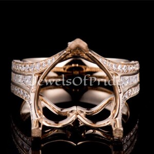 CZ Heart Ring: 925 Sterling Silver Semi Mount, Tri Shank