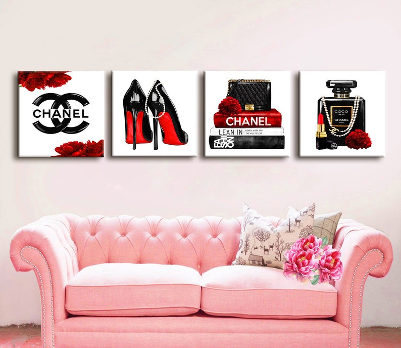 Fashion Wall Art Fashion Canvas Wall Art Fashion Set Print Etsy