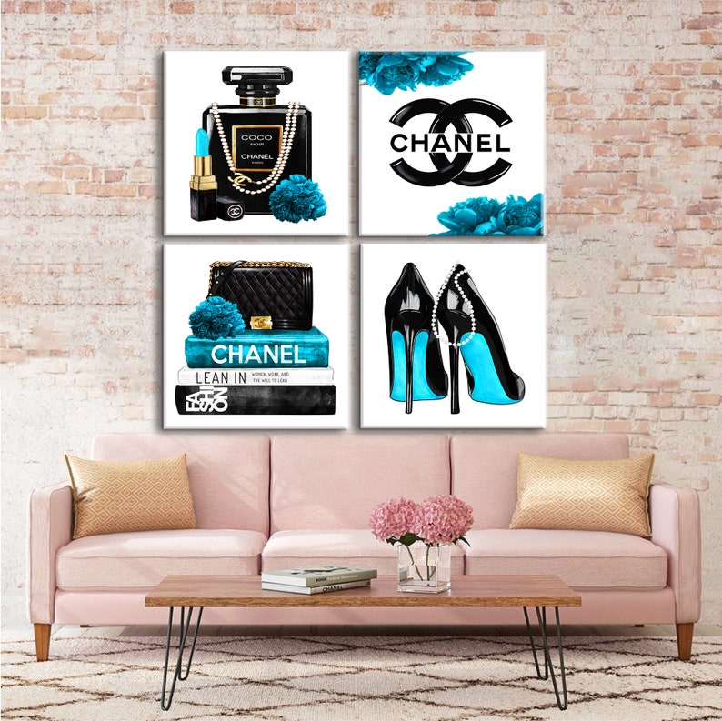Fashion Wall Art Fashion Canvas Wall Art Fashion Set Print Etsy