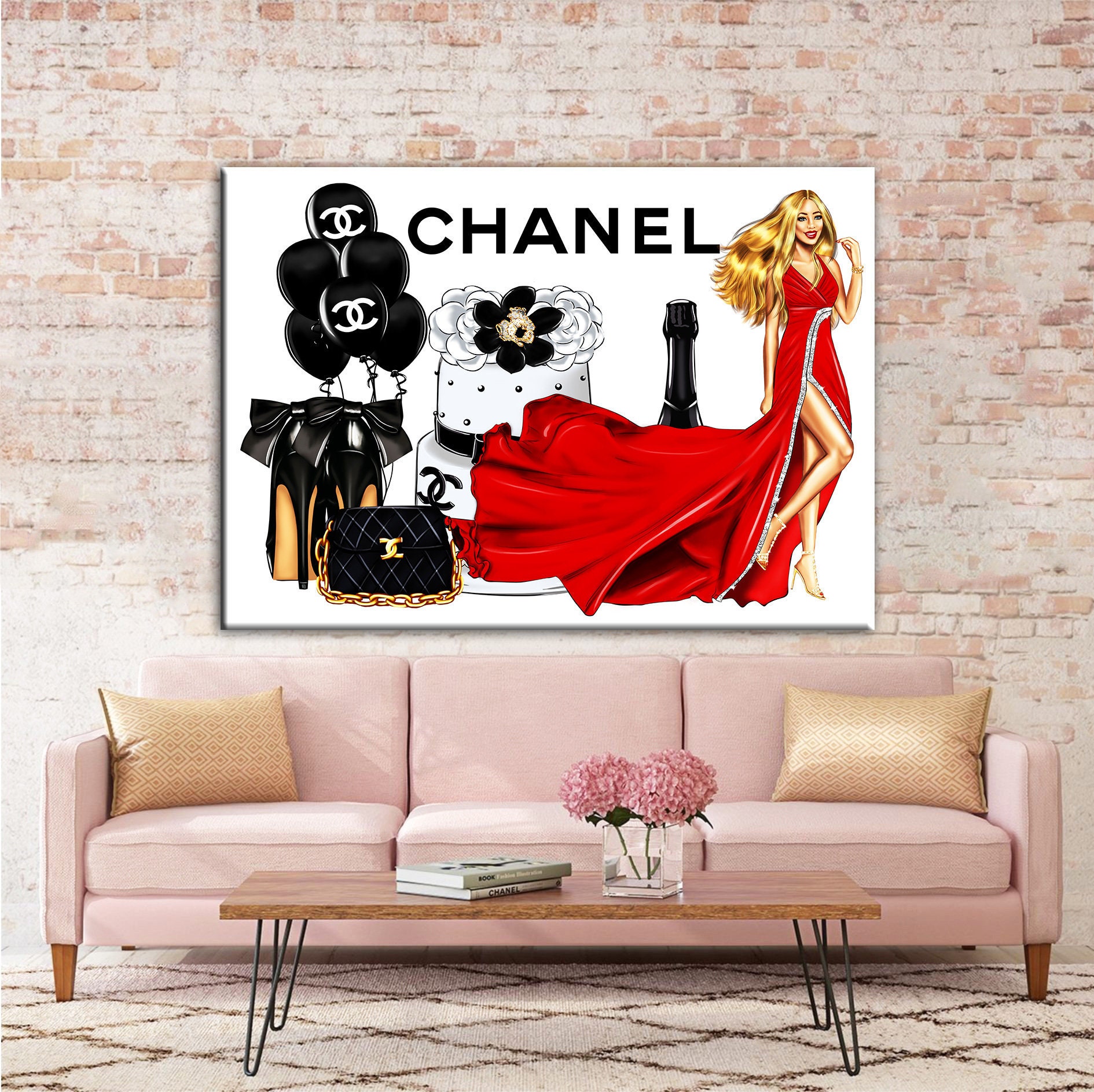 Fashion Wall Art Fashion Canvas Wall Art Fashion Prints Girl | Etsy