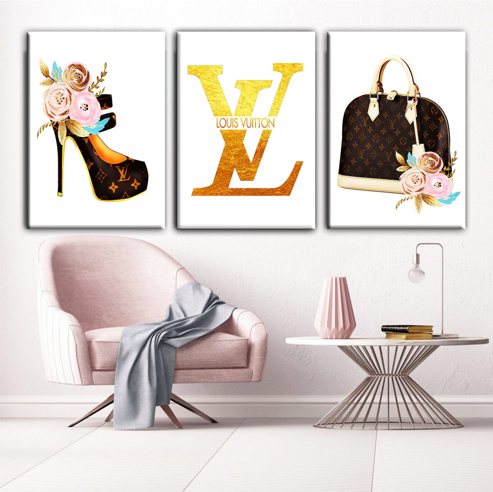 Fashion Wall Art Fashion 3 Set Print Fashion Canvas Wall Art Etsy