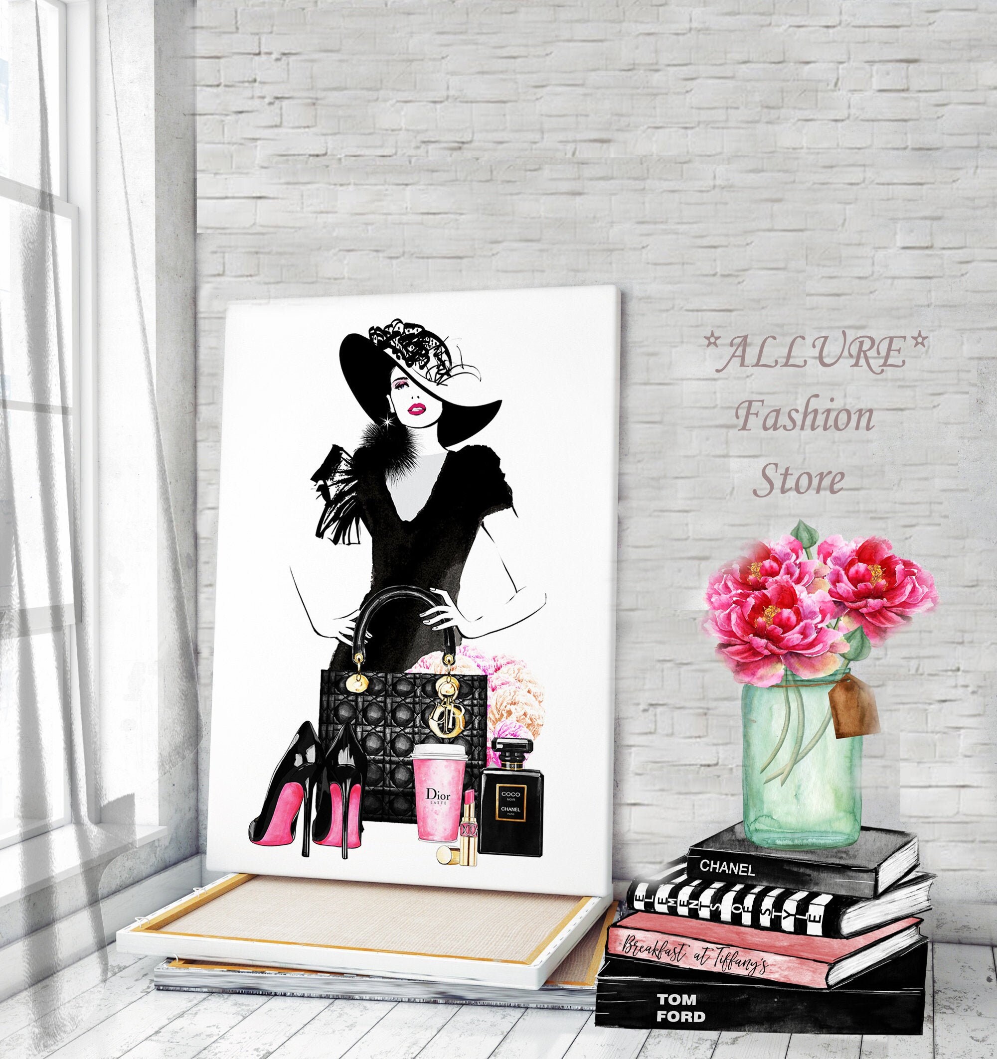 Fashion Wall Art Fashion Canvas Wall Art Fashion Print Girl Etsy