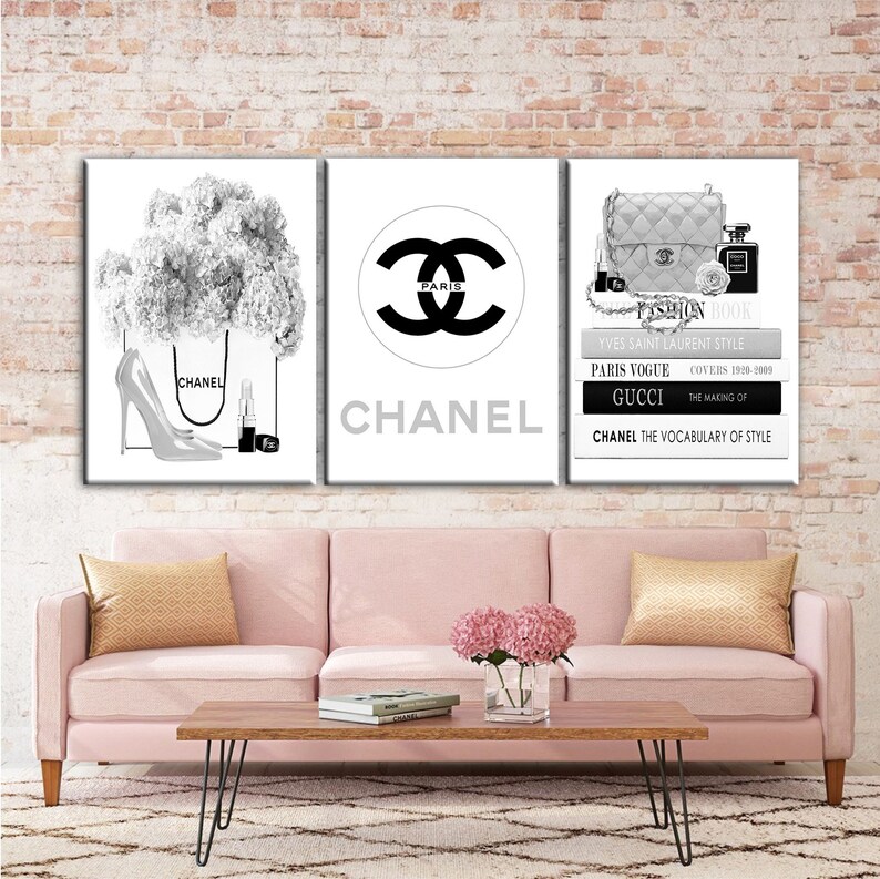 Fashion Wall Art Fashion 3 Set Prints Canvas Wall Art Fashion Etsy