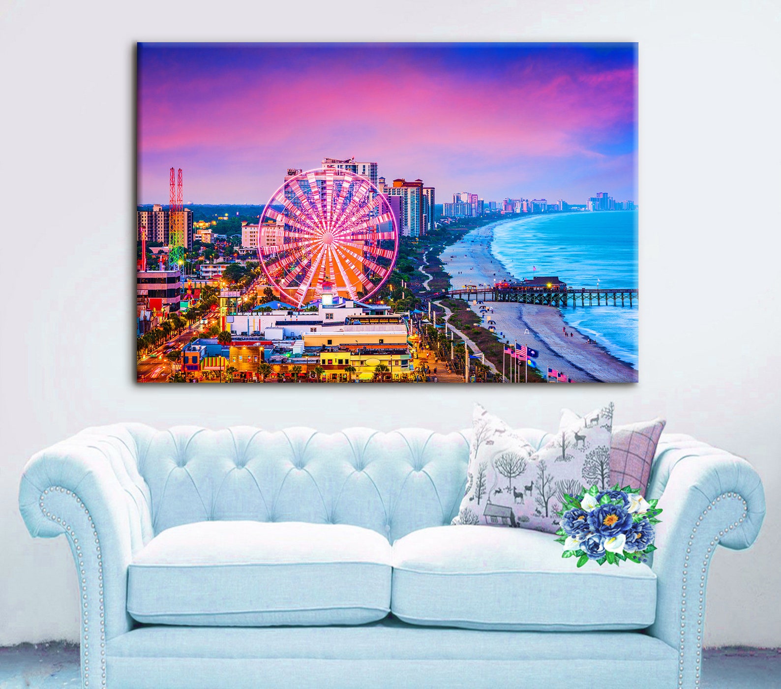 Canvas Art Myrtle Beach South Carolina Canvas Wall Art Myrtle Etsy