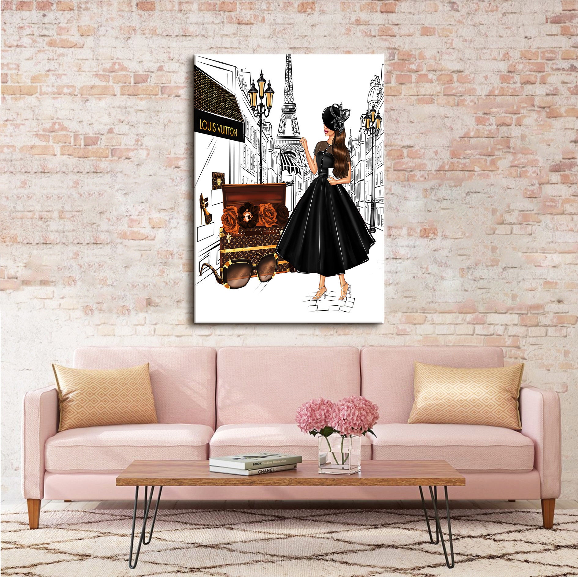 Fashion Wall Art Fashion Canvas Wall Art Girl Poster Fashion Etsy