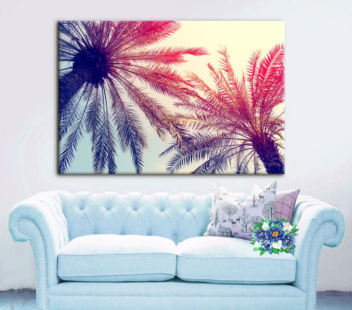 Canvas Art Palm Trees Wall Art Palm Canvas Wall Art Palm Trees Etsy