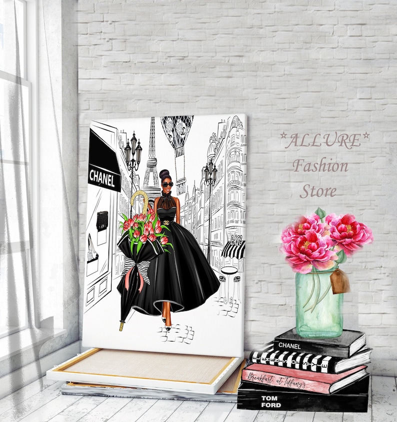 Fashion Wall Art Fashion Canvas Wall Art Fashion Print Girl Etsy