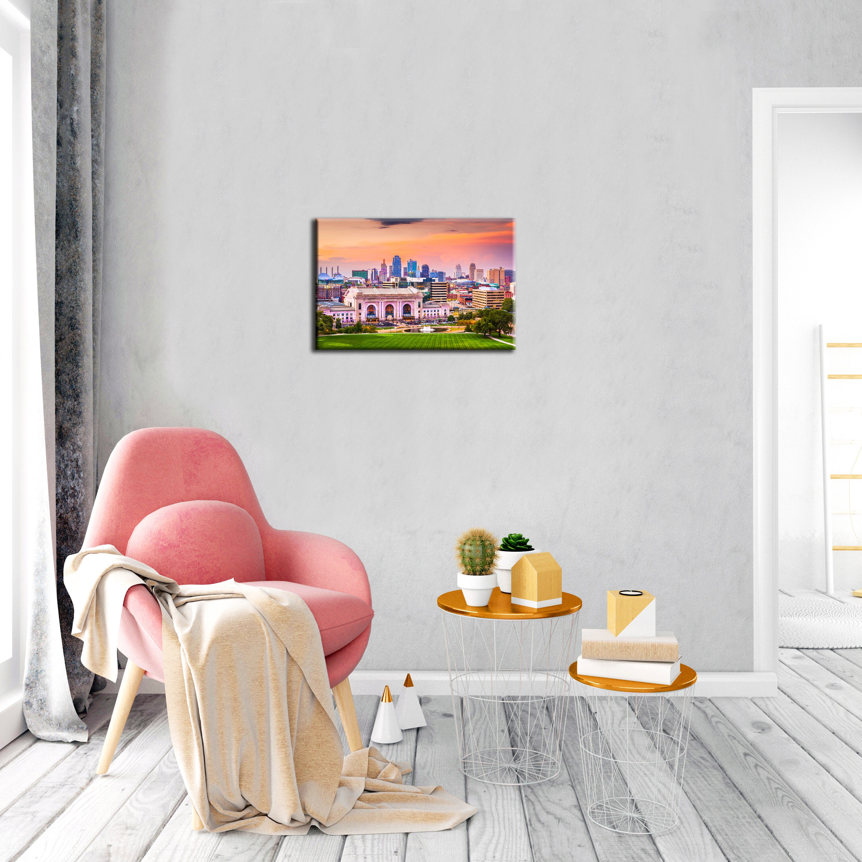 Canvas Art Kansas City Canvas Wall Art Kansas City Skyline Etsy