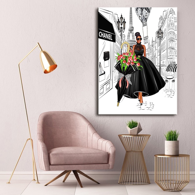 Fashion Wall Art Fashion Canvas Wall Art Fashion Print Girl Etsy