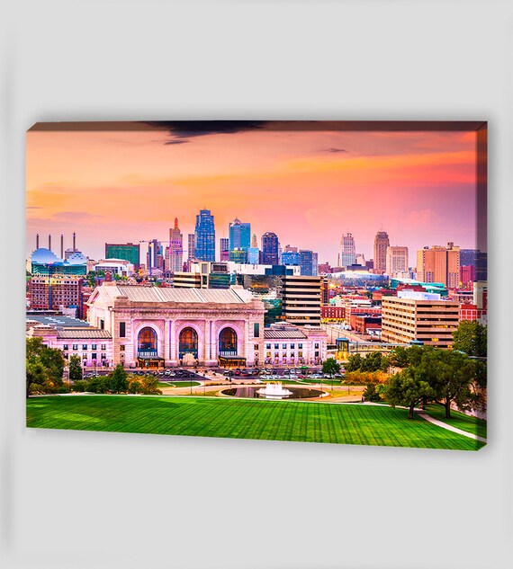 Canvas Art Kansas City Canvas Wall Art Kansas City Skyline Etsy