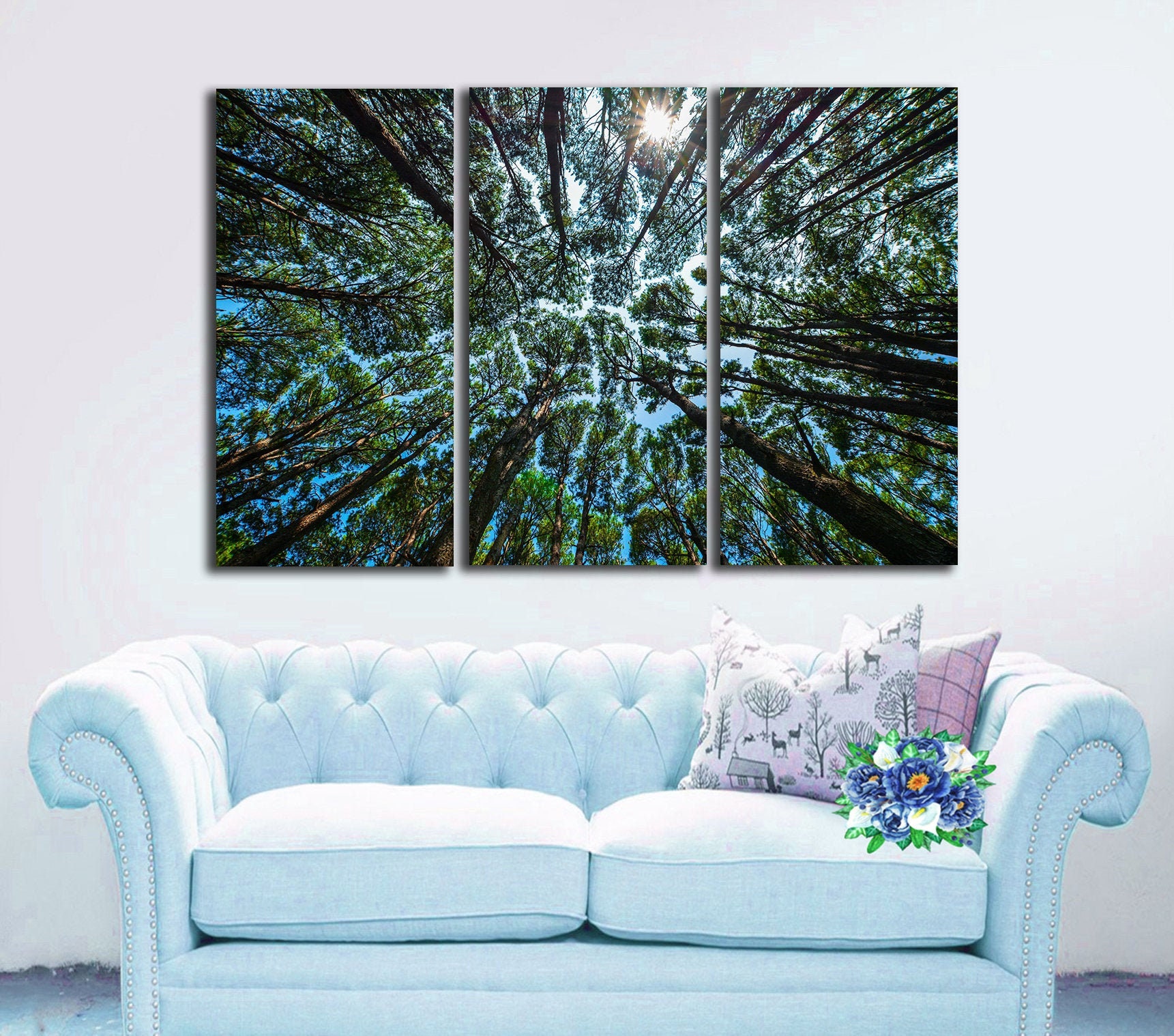 Trees Canvas Wall Art Tree Wall Art Tree Canvas Art Forest Etsy