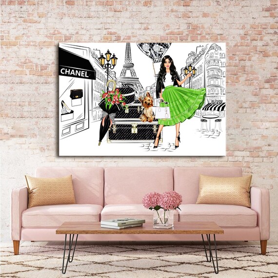 Fashion Wall Art Fashion Canvas Wall Art Fashion Print Girl | Etsy