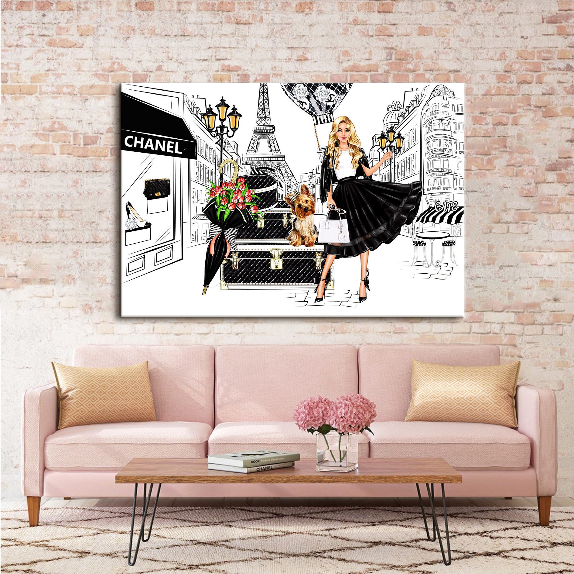 Fashion Wall Art Canvas Wall Art Fashion Girl Print Fashion  Etsy