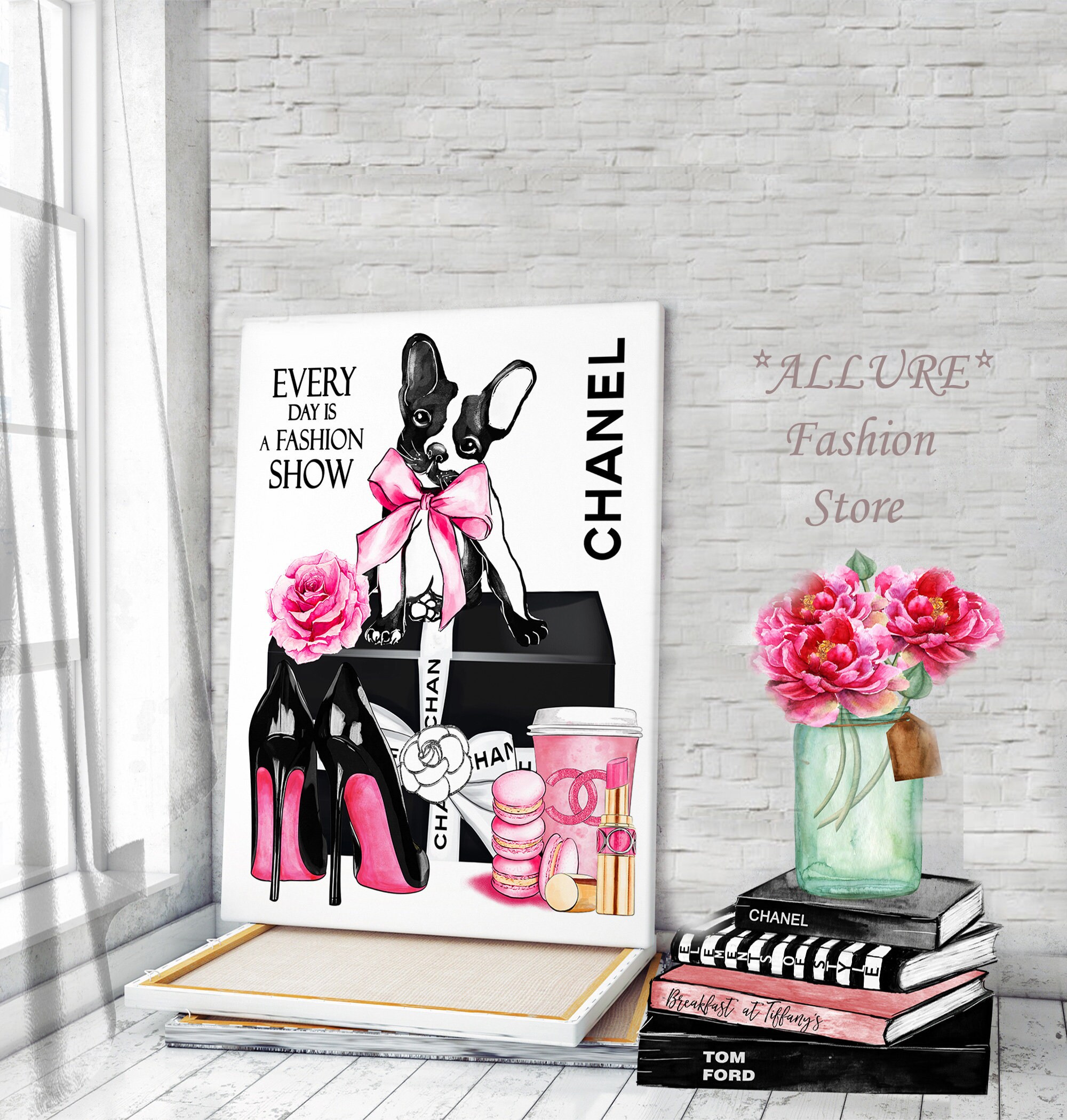 Fashion Wall Art Fashion Canvas Wall Art Fashion Print Dog Etsy