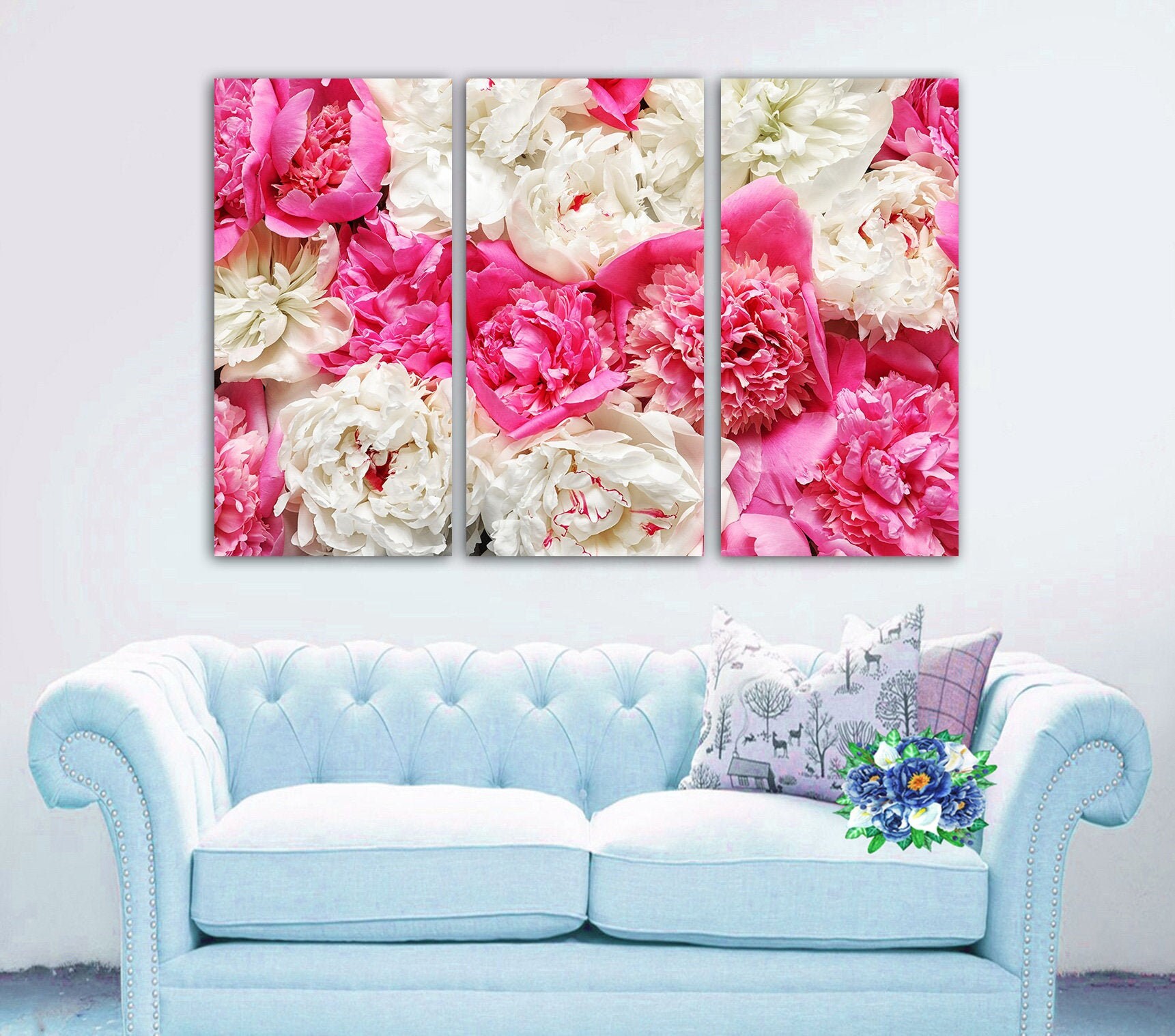 Canvas Art Peony Canvas Wall Art Peony Wall Art Peony Wall Etsy
