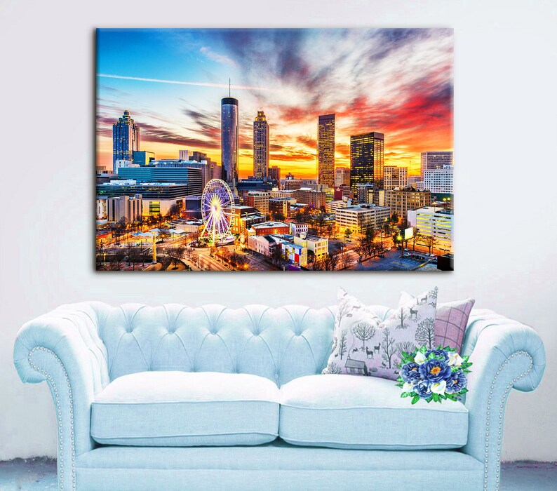 Atlanta Georgia Downtown Canvas Wall Art Atlanta Canvas Art | Etsy