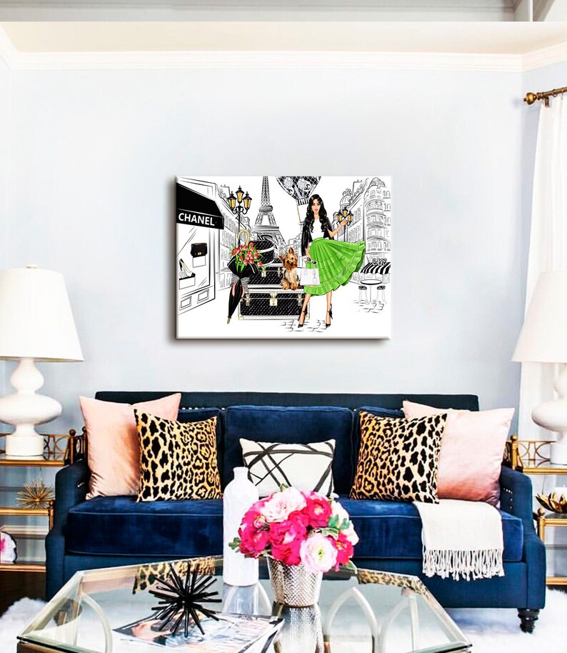 Fashion Wall Art Fashion Canvas Wall Art Fashion Print Girl Etsy