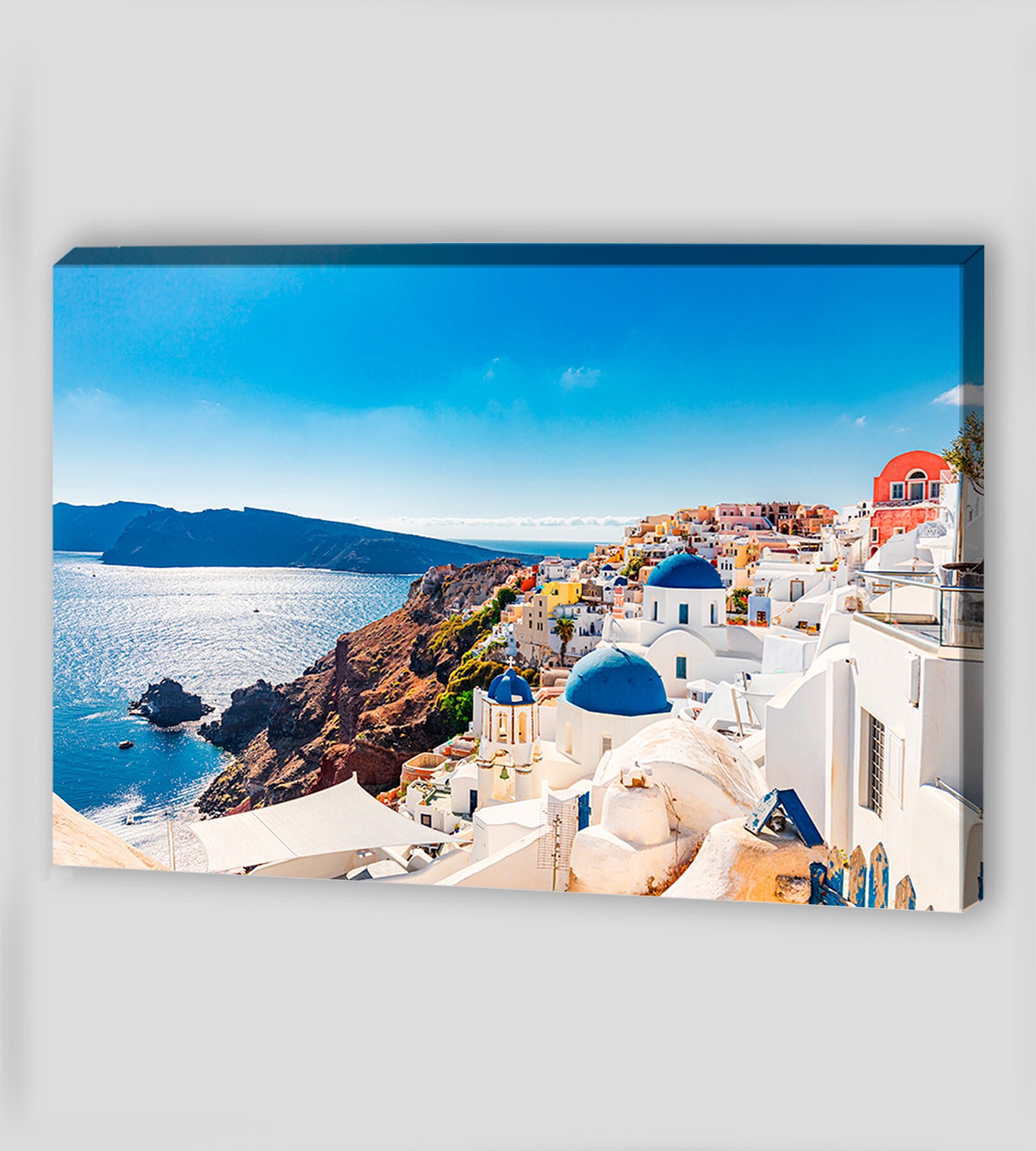 Canvas Wall Art Santorini Greece Canvas Art Santorini Painting Etsy