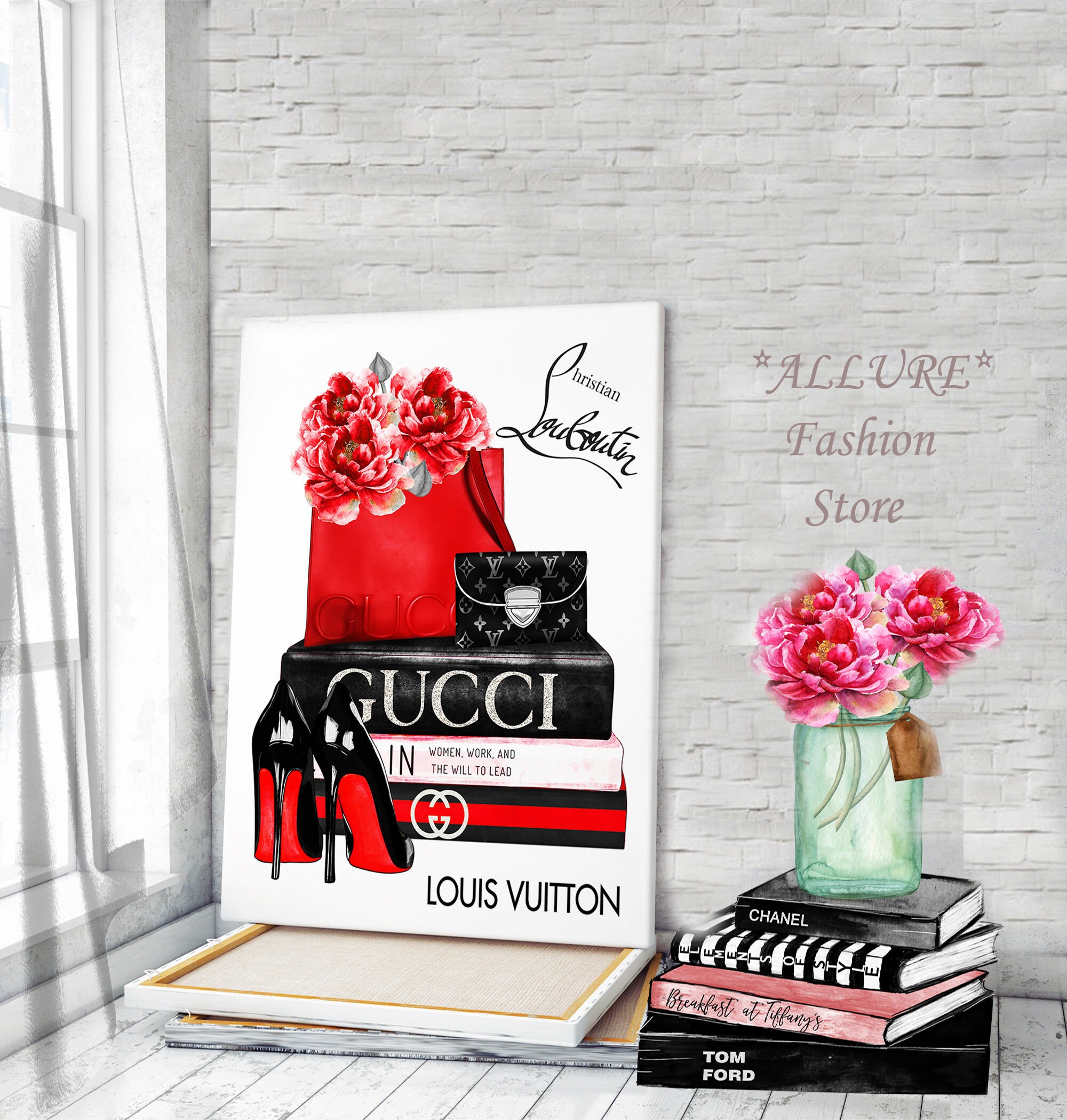 Fashion Wall Art Fashion Canvas Wall Art Fashion Print Shoes Etsy