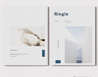 RINGLE Architecture Magazine Template, Revista para Indesign, Plantilla digital para fotógrafo, Startup, Empresa