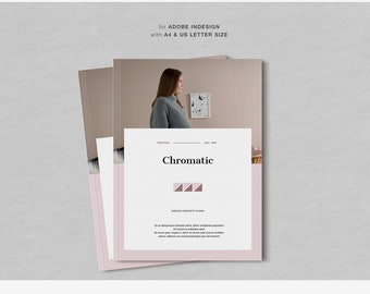 Plantilla de Propuesta de Negocio Cromática, Folleto de Marketing para Indesign, Plantilla Digital para Fotógrafo, Blogger, Moda