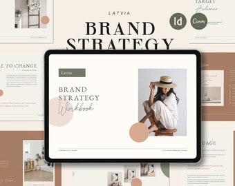 Plantilla de estrategia de marca para estudio creativo, folleto Paquete de marketing Plantilla de guía de empresa, Canva, Indesign DESCARGA INSTANTÁNEA - Letonia