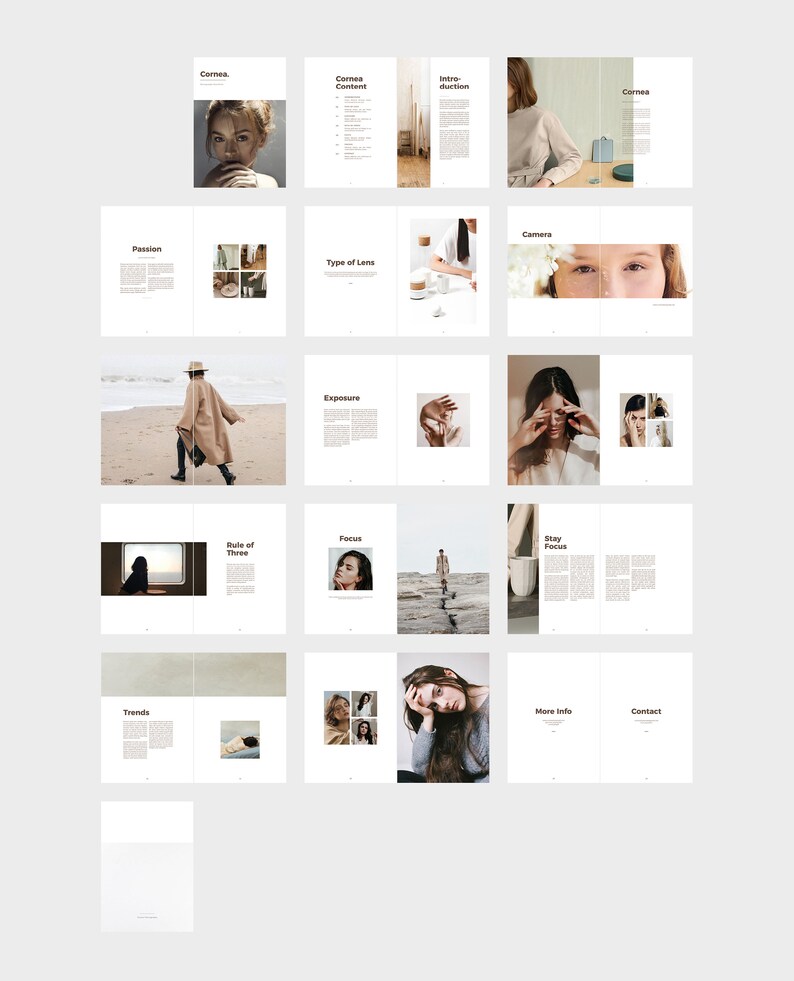 Canva Template. Cornea Photography Portfolio Template. Ebook Template