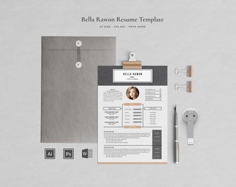 Plantilla de CV Bella Resume instantánea / Profesional y Moderna