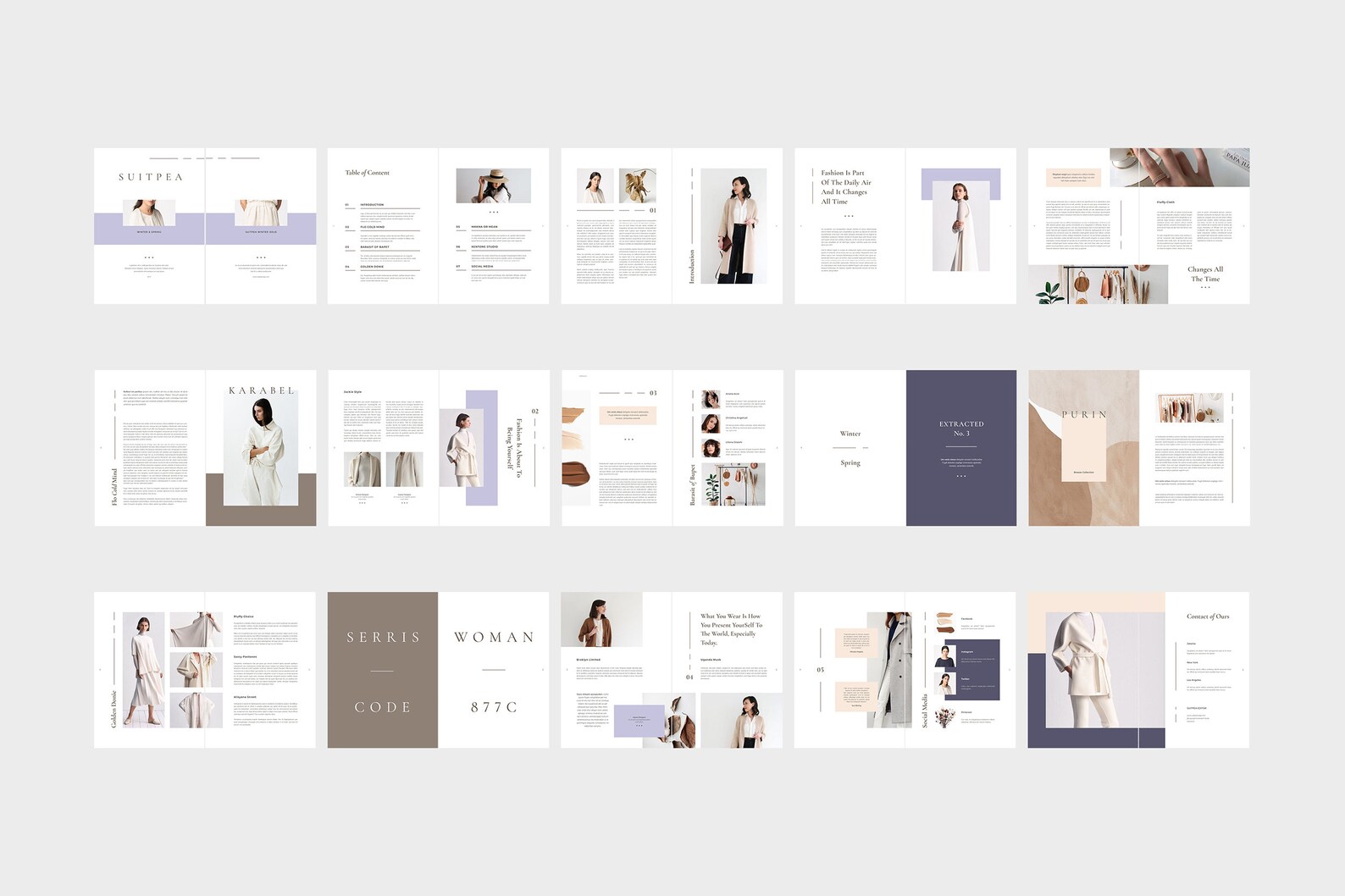 Canva Template Suitpea Fashion Lookbook Template Ebook Template 