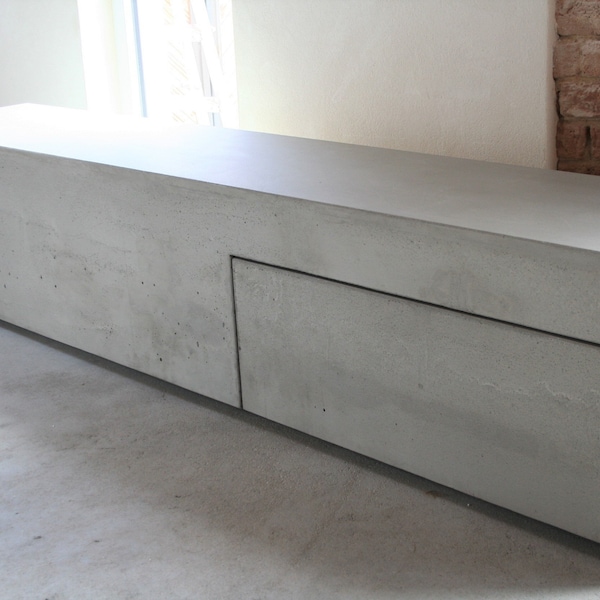 Beton Lowboard Sideboard TV-Board Bank Rack Schrank Design Stein Marmor Grau Anthrazit Die Versandkosten müssen individuell berechnet werden