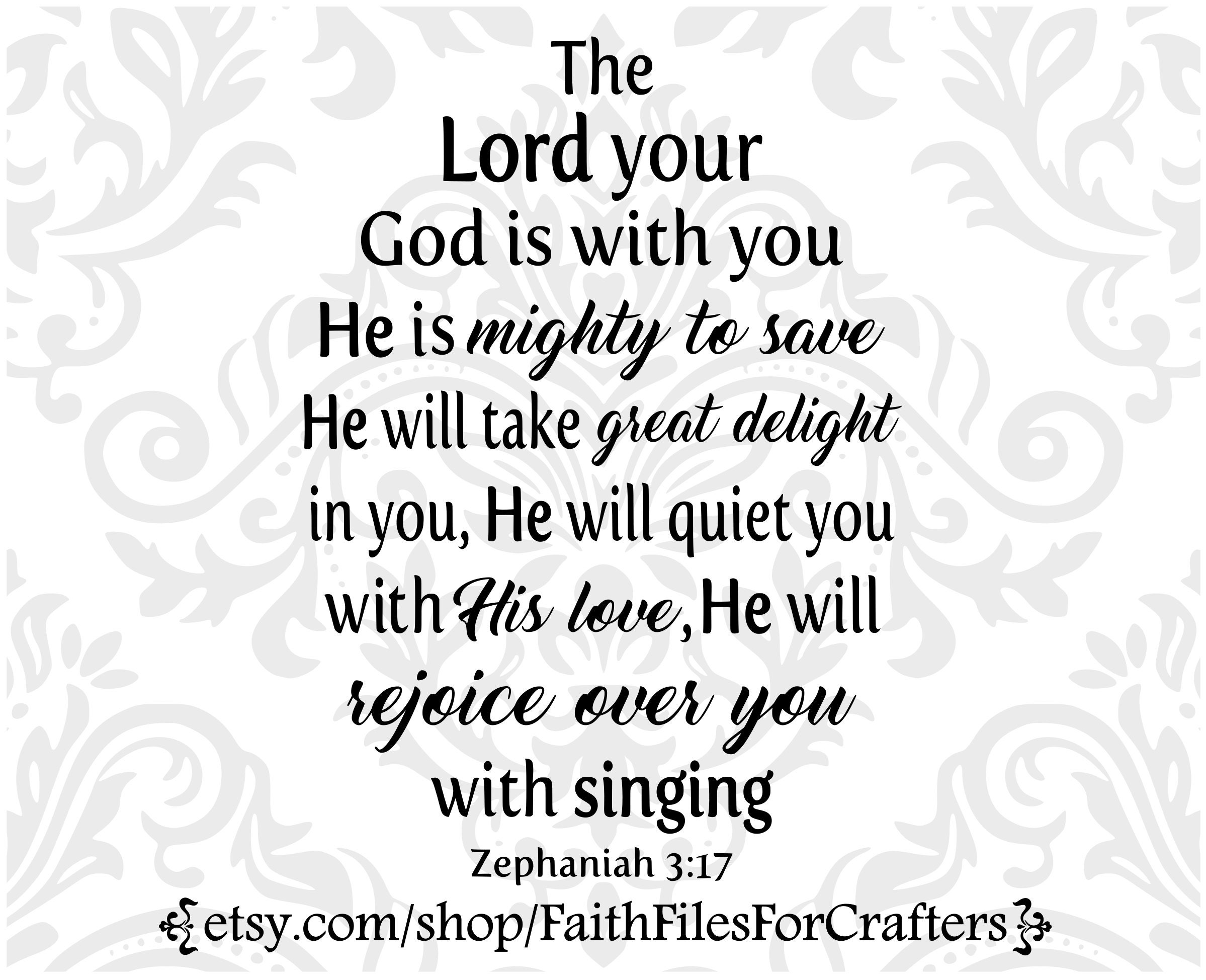 Zephaniah 3:17 Svg, God Sings Over You Svg, Christian Svg