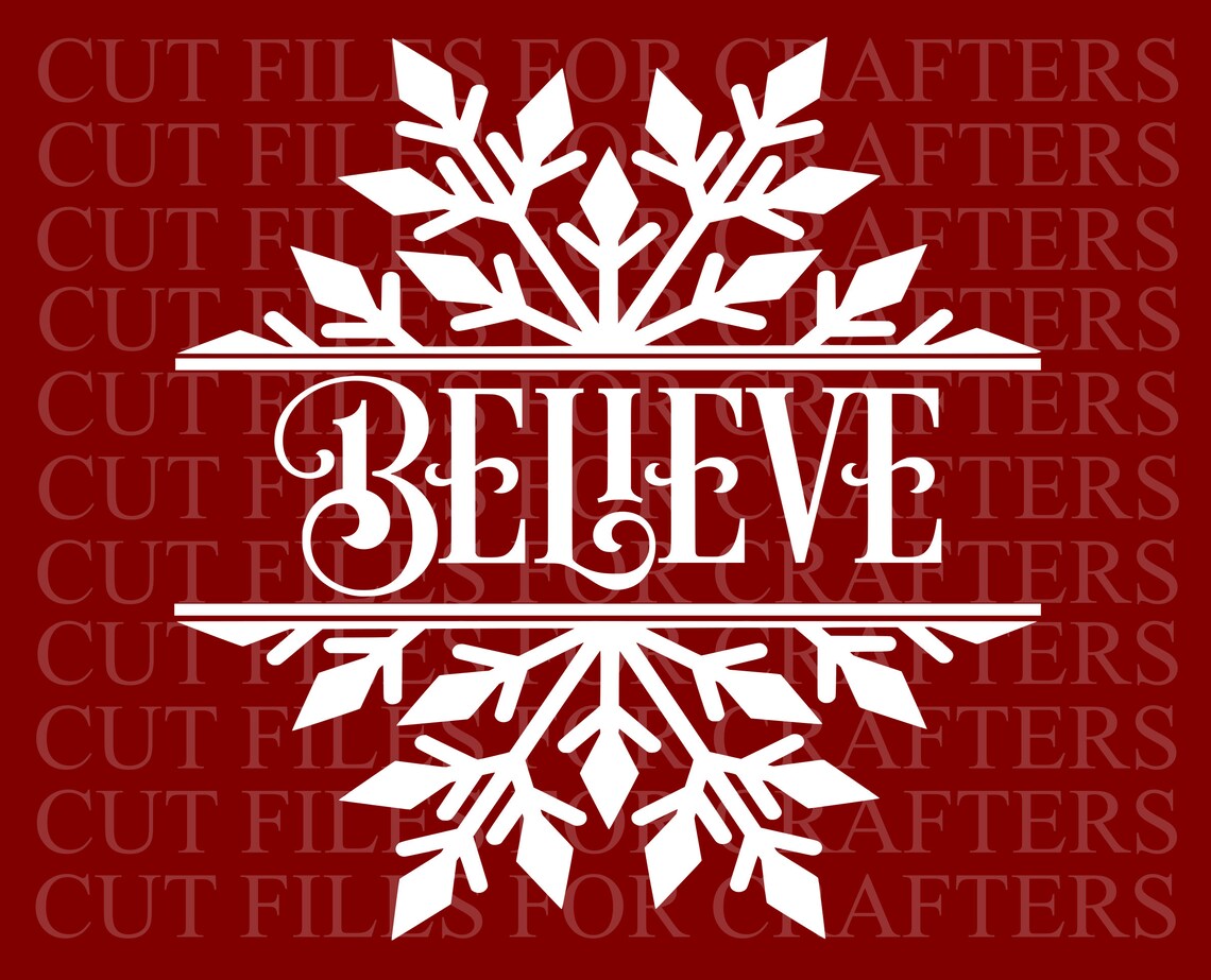 Snowflake Svg Believe Svg Christmas Svg Christmas Monogram - Etsy