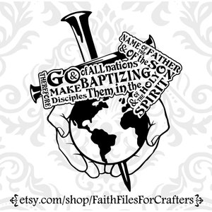 Daarom ga en maak discipelen SVG, discipelen SVG, doop SVG, missies reis SVG, Matthew 28:19 SVG, missies shirt SVG, doop shirt SVG