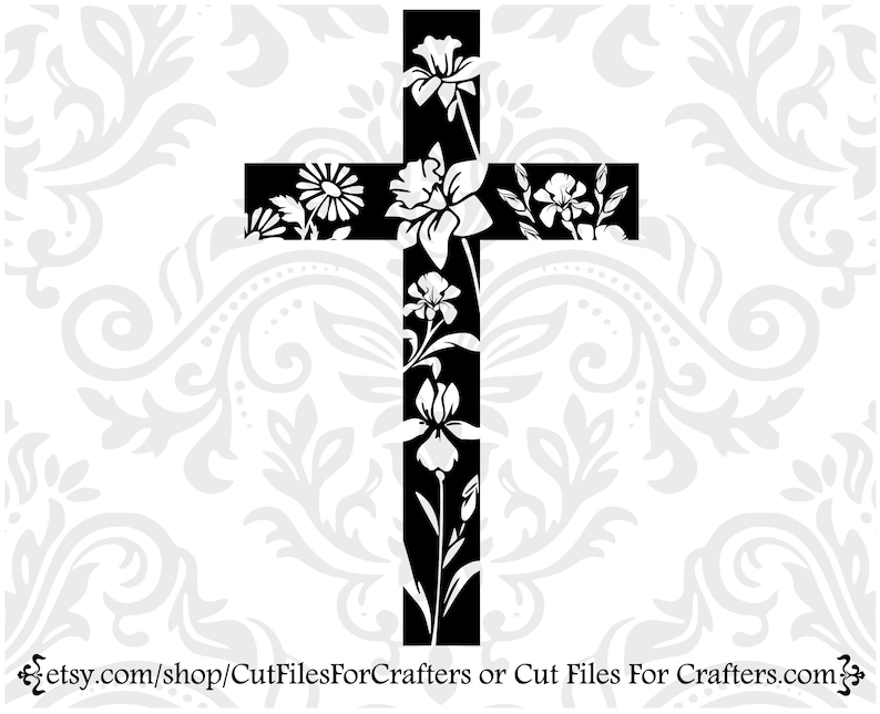 Cross Svg Cross With Flowers Svg Flowers Svg Christian | Etsy