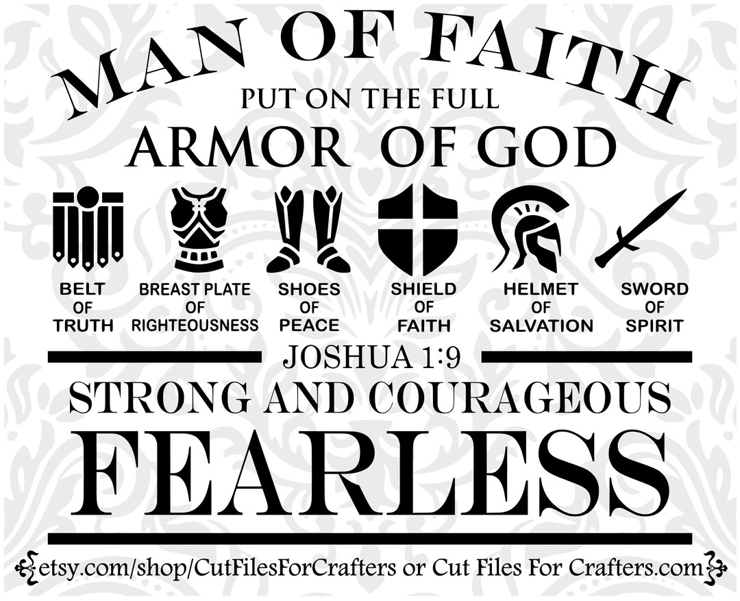 Man of Faith Svg, Armor of God Svg, Strong and Courageous Svg, Joshua