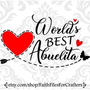 Worlds Best Abuelita Svg, Abuelita Shirt Svg, Worlds Best Grandma Svg, Worlds Best Nana Svg, Worlds Best Granny Svg,  Worlds Best Mom Svg