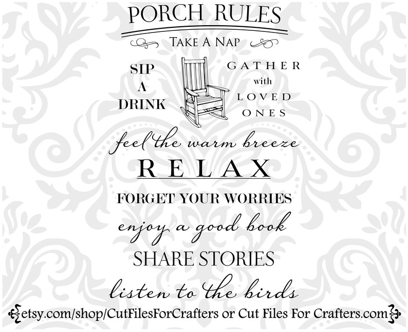 Porch Rules Svg Porch Rules Sign Svg Porch Rules Png Porch Etsy