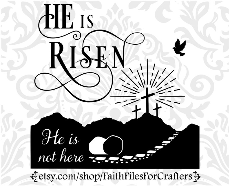 He is Risen Svg He is Risen Png He is Risen Scene Svg - Etsy