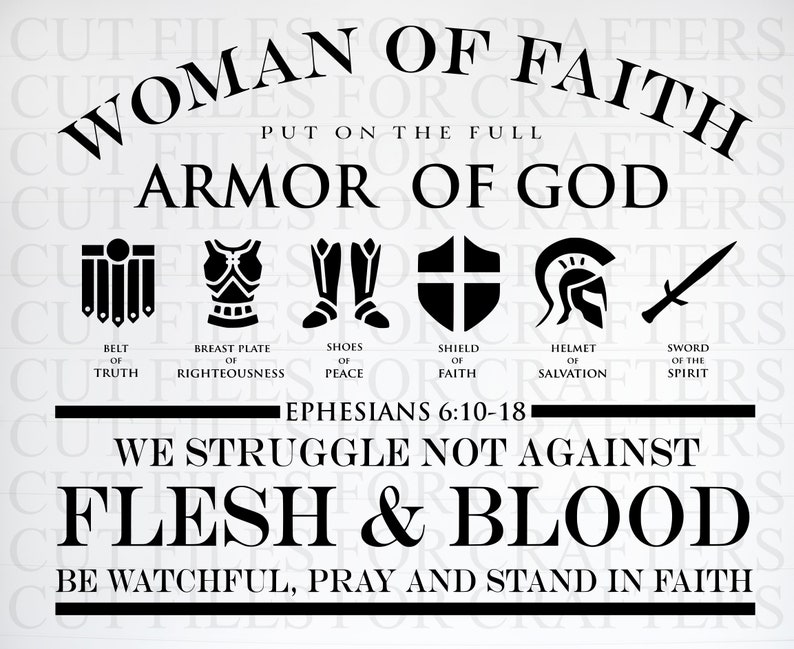 Download Woman Of Faith Svg Armor Of God Strong and Courageous | Etsy