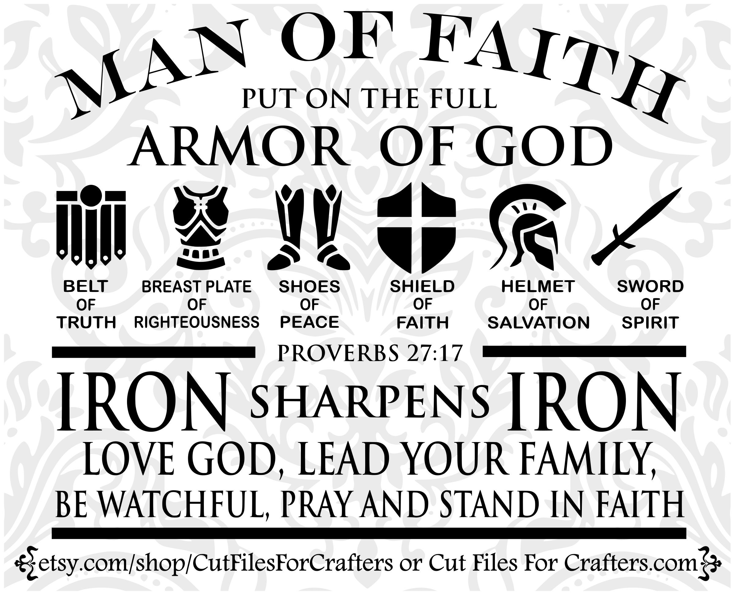 Armor of God Svg Iron sharpens Iron Svg Man Of Faith Svg Etsy