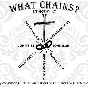 Wat Chains Svg, 2 Timothy 1:7 Svg, Voor God heeft ons niet gegeven een geest van angst, maar van de macht en van liefde en van een gezonde geest Svg, Christian Svg