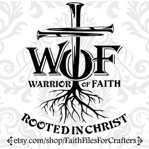 Guerrero de fe Svg, Arraigado en Cristo Svg, Clavos cruzados Svg, Mujer de fe Svg, Camiseta cristiana Svg, Hombre de fe Svg, Unisex Svg