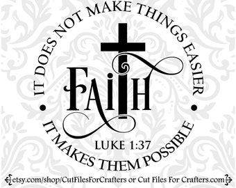 Faith Svg, Cross Svg, Luke 1:37 Svg, She Is Clothed With Strength And Dignity And Laughs Without Fear Of The Future, Christian Svg