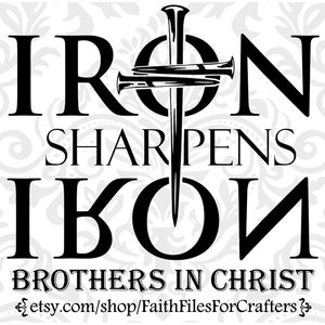 Hierro con hierro se afila (Svg), Hermanos en Cristo (Svg), Ministerio de Hombres (Svg), Camiseta Cristiana para Hombre, La Armadura de Dios (Svg), Camiseta Cristiana para Hombre (Svg)