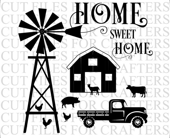 Download Home Sweet Home Windmill Farm Scene Svg Farm Animals Svg Etsy Yellowimages Mockups