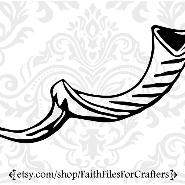 Shofar Designed By Faith Files For Crafters Svg,,Shofar Svg, Shofar Shirt Svg, Shofar Sublimation Svg,  Christian Svg, Christian Shirt Svg